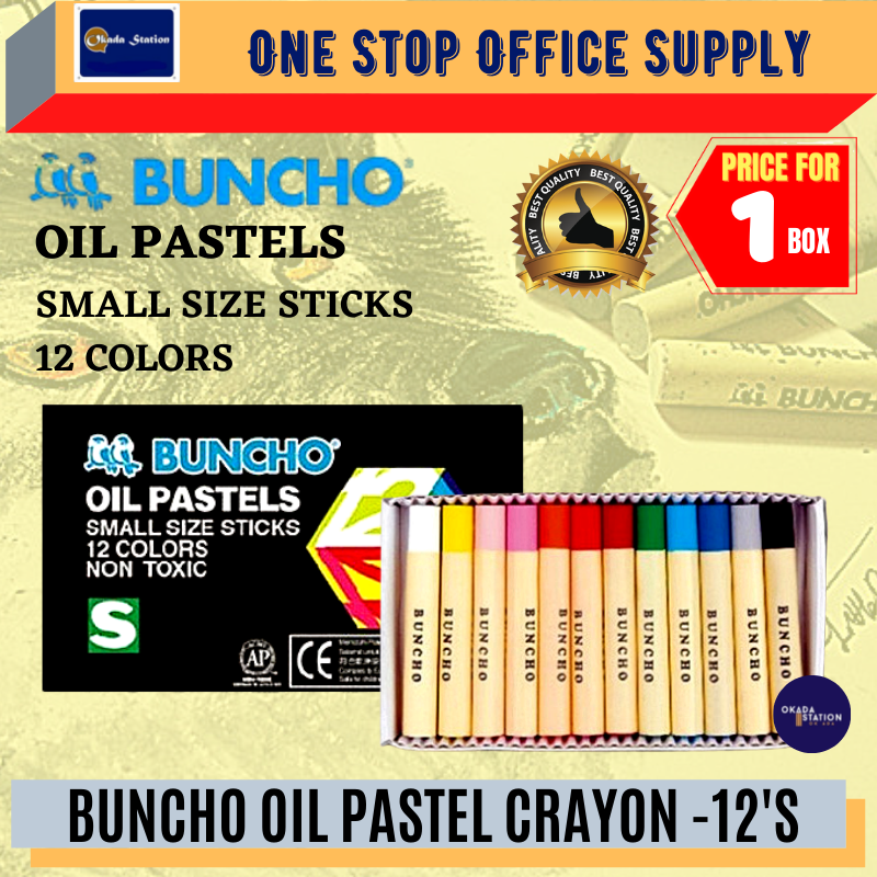 BUNCHO Oil Pastels (12's) / Crayon / BUNCHO Crayon / Color / Colour / Oil Pastel / Oil Pastels / Buncho