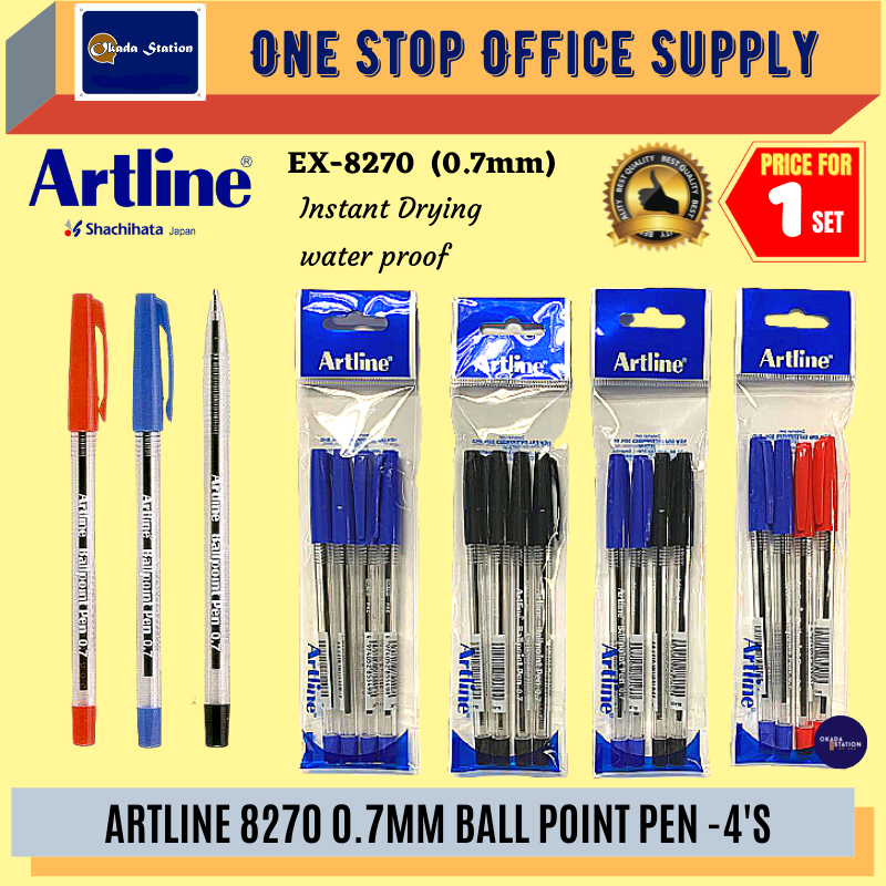 (RM2) Artline Ball Point Pen 0.7mm (8270 / 4pcs) / Artline Ball Pen / Pen / 0.7mm / Artline Ball Pen / 4 IN 1