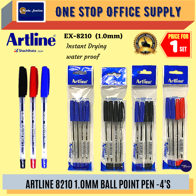 (RM2) Artline Ball Point Pen 1.0mm (8210 / 4pcs) / Artline Ball Pen