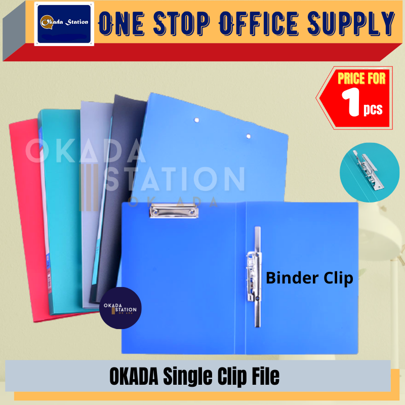 OKADA Single Clip file AB328T / Fail Plastik / Document Organizer / Clip Folder / A4 Holder / Office Clip Holder