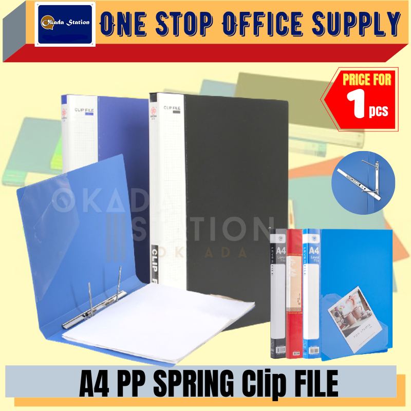 OKADA PP Spring Clip File / Plastic Spring file / Spring Folder / A4 Holder / Clip folder / Spring Clip file