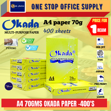 Load image into Gallery viewer, OKADA A4 PAPER (70gsm) 400&#39;S / Quality Paper / White Paper/ Photostat Paper / Copier Paper / White Paper
