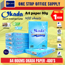 Load image into Gallery viewer, OKADA A4 PAPER (80gsm) 400&#39;S / Quality Paper / White Paper/ Photostat Paper / Copier Paper / White Paper
