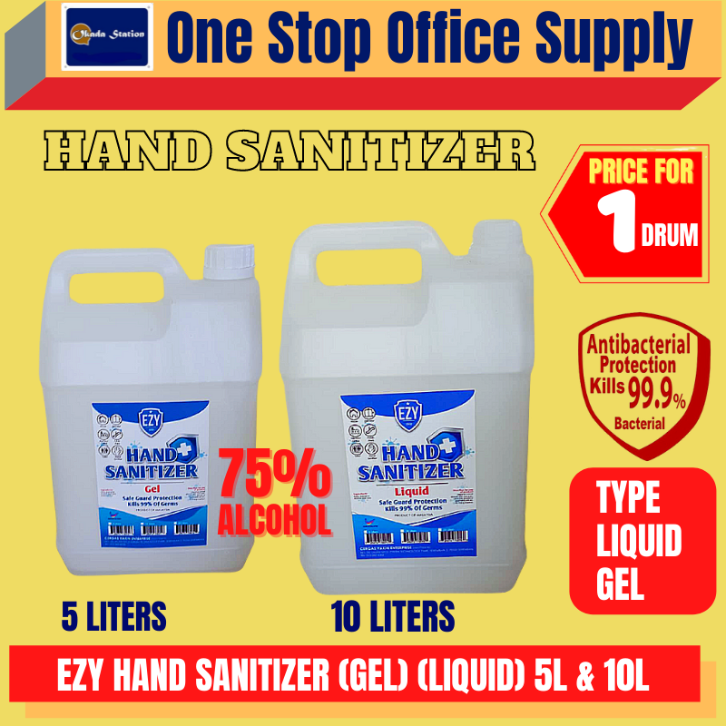 EZY HAND SANITIZER / 5L / 10L / 75% Alcohol / Hand Sanitizer / Disinfectant Liquid /