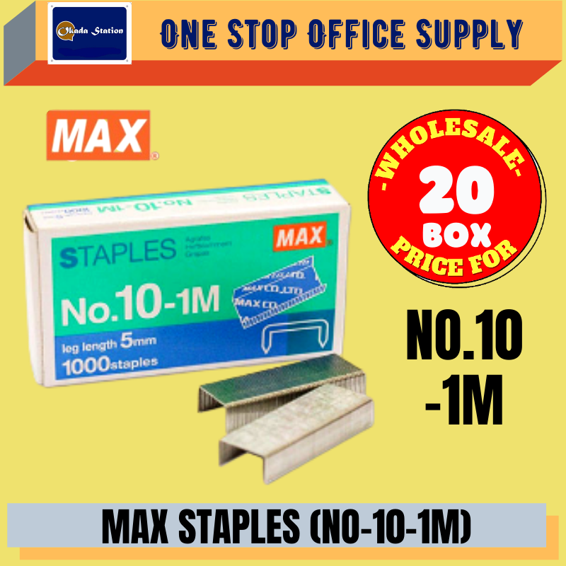 MAX Staples No.10-1M (20 Boxes) / Bullet Stapler / Ubat Stapler / HD-10 / Dawai Kokot / Staples No10