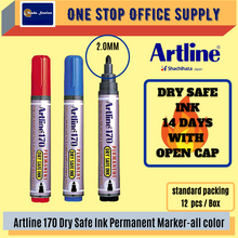 Load image into Gallery viewer, Artline 170 Dry Safe Permanent Marker Pen / Dry Safe Ink / Permanent Marker Pen 2.0mm
