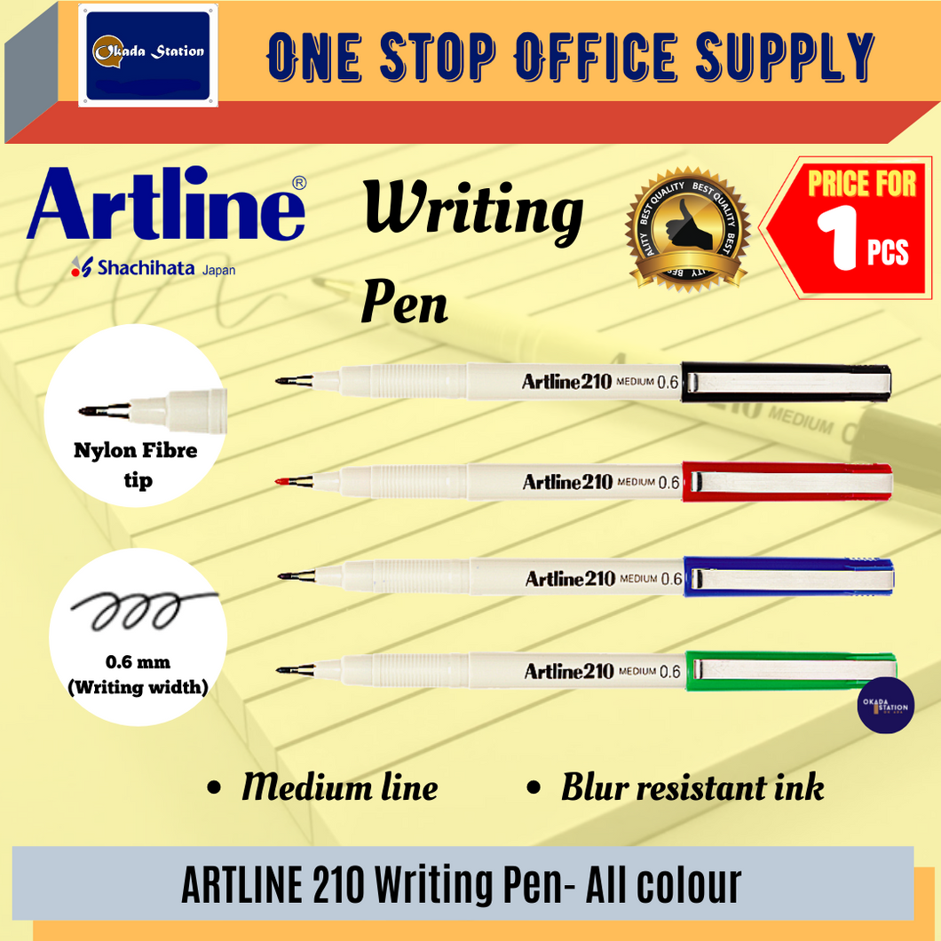 ARTLINE 210 WRITING PEN (0.6MM) #Black / Blue / Red / Artline Writing Pen 210