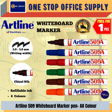 Load image into Gallery viewer, Artline Whiteboard Marker Pen (509A) /  Marker Pen / Whiteboard Marker / Chisel Point / 509 Marker Pen
