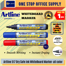 Load image into Gallery viewer, Artline 517 Dry Safe Whiteboard Marker Pen /  ALL COLOUR / White board Marker / Marker Pen / Dry Safe Ink / 2.0mm
