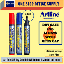 Load image into Gallery viewer, Artline 517 Dry Safe Whiteboard Marker Pen /  ALL COLOUR / White board Marker / Marker Pen / Dry Safe Ink / 2.0mm
