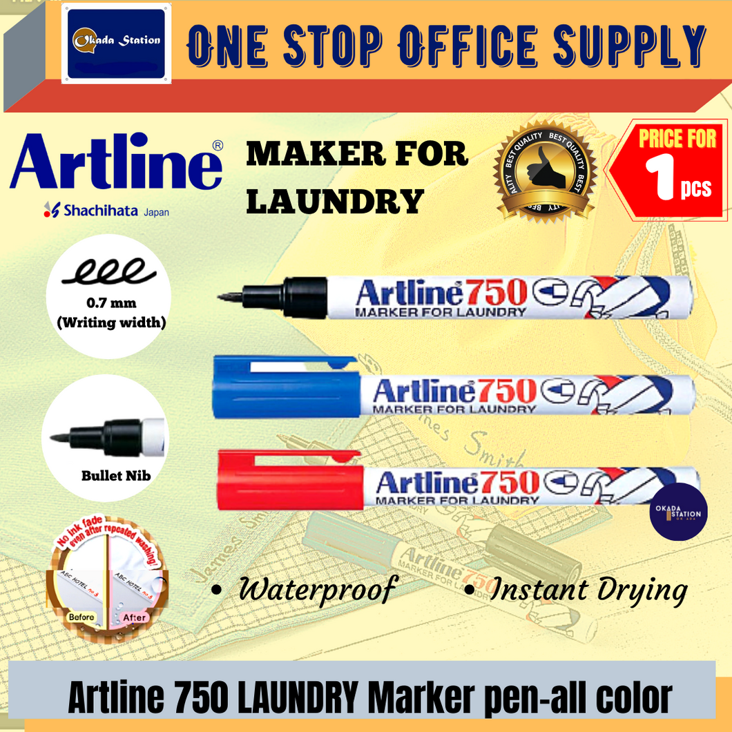 ARTLINE 750 Laundry Permanent Marker Pen / Laundry Pen / Artline Laundry Permanent Marker Pen