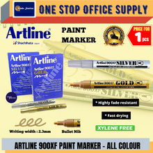 Load image into Gallery viewer, Artline Metallic Permanent Marker Pen 900XF (2.3mm) (Gold/Silver) / Ink Marker Pen / Gold Ink Marker / Silver Ink Marker
