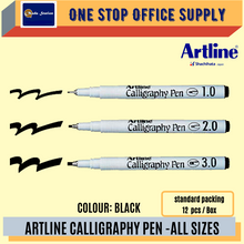 Load image into Gallery viewer, Artline Calligraphy Pen (Chisel) (1.0mm / 2.0mm / 3.0mm) / Drawing Pen / Black Ink Calligraphy Pen
