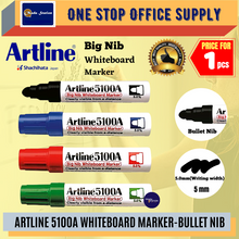 Load image into Gallery viewer, Artline 5100A Whiteboard Marker Pen / Big Nib Marker Pen / White board Marker / Bullet Point / 5100A Marker
