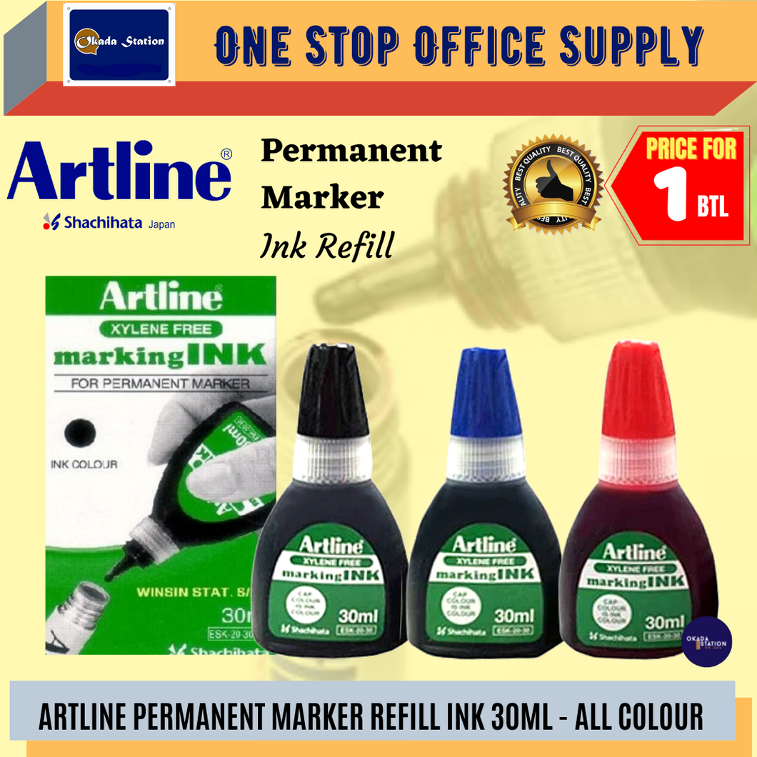 Artline Permanent Marker Pen Refill Ink (30ml) / Permanent Marker Ink /