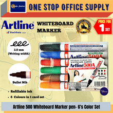 Load image into Gallery viewer, Artline Whiteboard Marker Pen (500A) / Marker Pen / White board Marker / Round Point / 500A Marker
