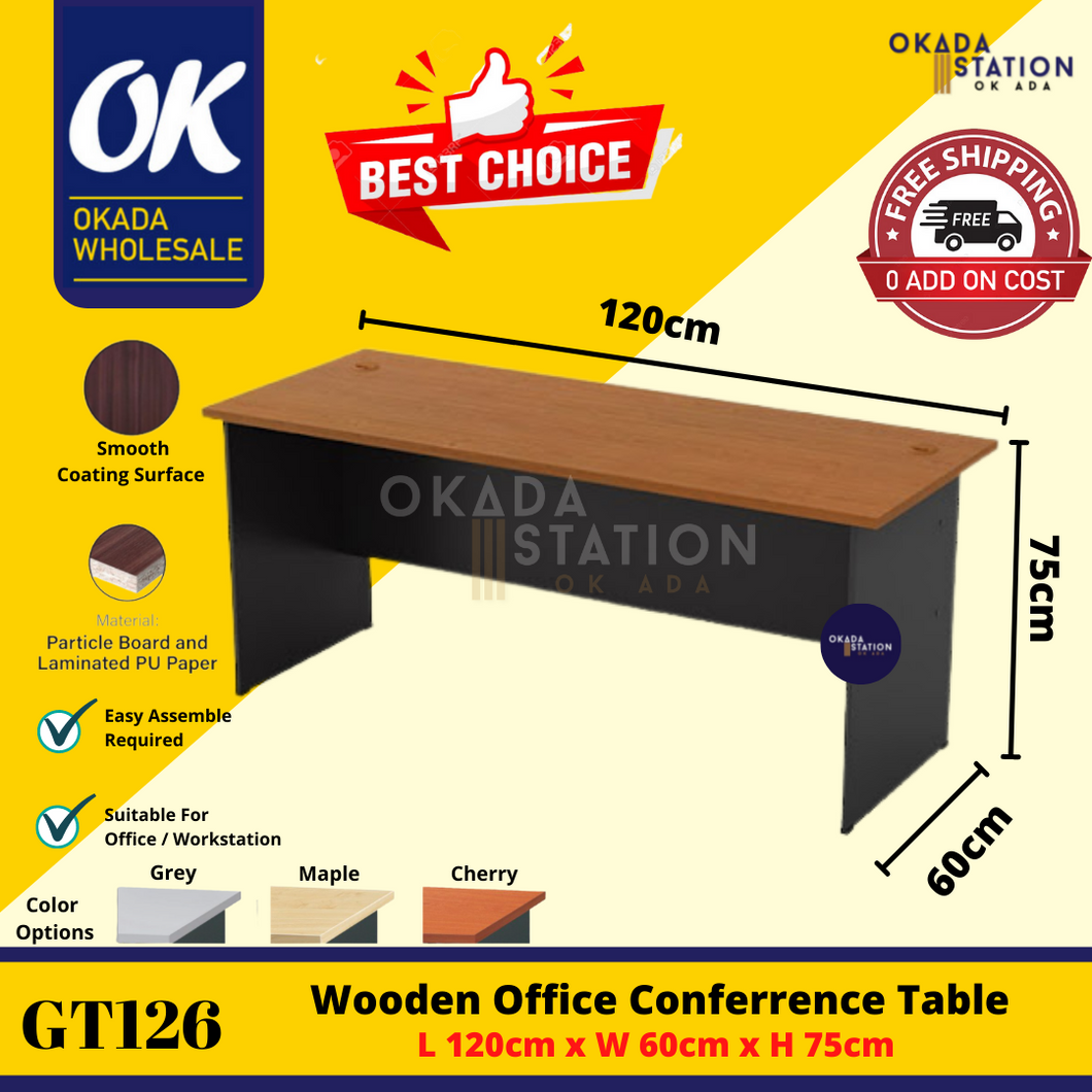 OKADA GT126 Office Table / Meja Belajar / Study Table Desk / Meja Study / Office Desk / Meja Kayu / G Series