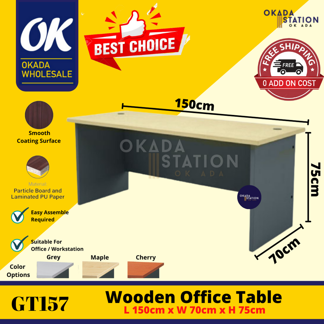 OKADA GT157 Office Table / Meja Belajar / Study Table Desk / Meja Study / Office Desk / Meja Kayu / G Series