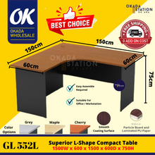 Load image into Gallery viewer, OKADA GL552L L-Shape Office Table / Meja Belajar / Study Table Desk / Meja Study / Office Desk / Meja Kayu / G Series
