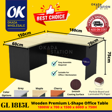 Load image into Gallery viewer, OKADA GL1815L L-Shape Office Table / Meja Belajar / Study Table Desk / Meja Study / Office Desk / Meja Kayu / G Series
