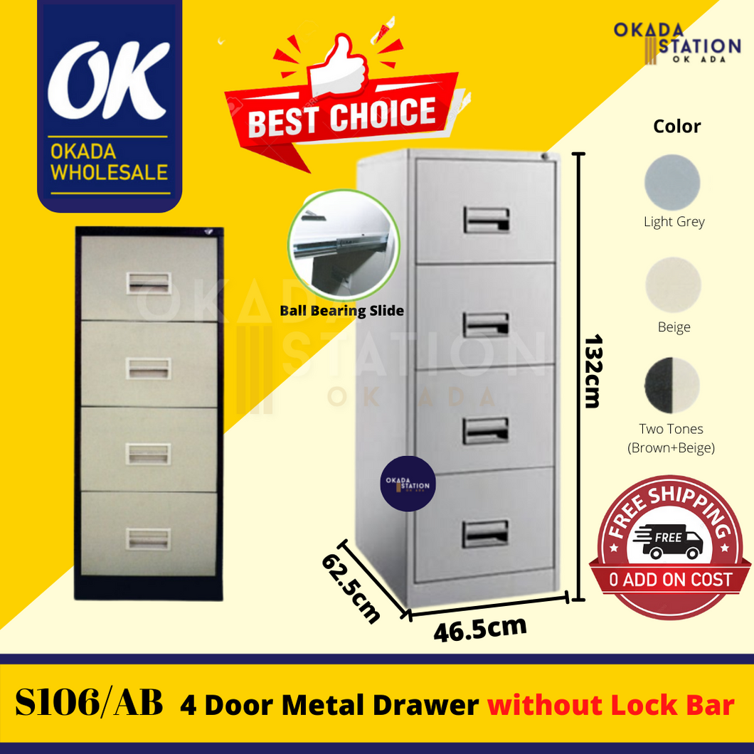OKADA 4 Layer Metal Drawer Cabinet / Almari Besi / Steel Drawer Cabinet / 4 Layer Metal Drawer