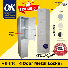 Load image into Gallery viewer, OKADA 4 Layer Metal Locker S114/B / Almari Besi / Steel Locker Hostel / Single Locker / Metal Cabinet
